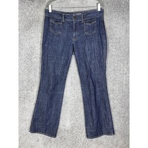 GAP Low Rise Boot Cut‎ Trouser Jeans Womens Size 12 Blue Denim Flap Pockets